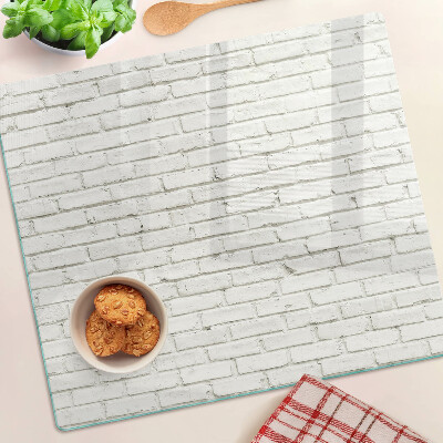 Tagliere in vetro Muro di mattoni bianchi