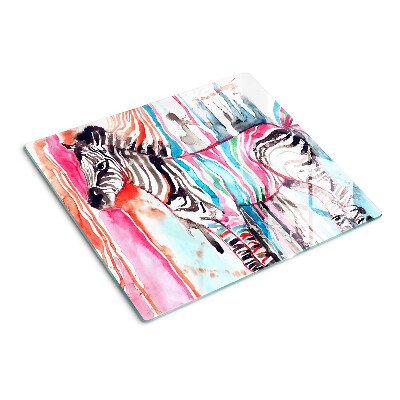 Tagliere in vetro Zebra a strisce colorate