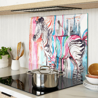 Tagliere in vetro Zebra a strisce colorate