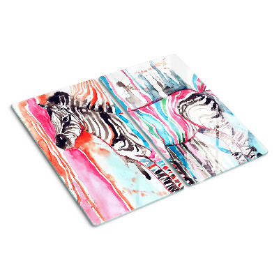 Tagliere in vetro Zebra a strisce colorate