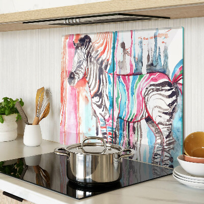 Tagliere in vetro Zebra a strisce colorate