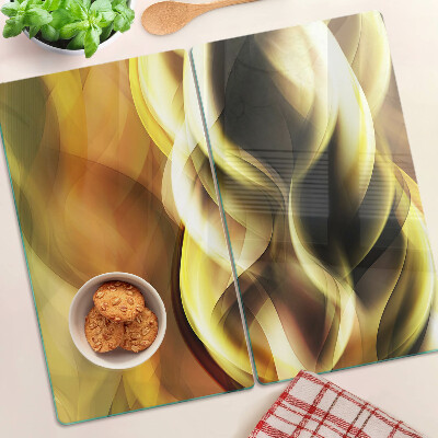 Tagliere in vetro temperato Onde astratte nei toni dell'oro