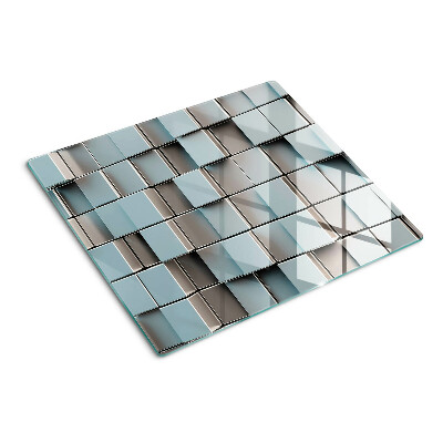 Tagliere in vetro temperato Piastrelle geometriche nei toni del blu