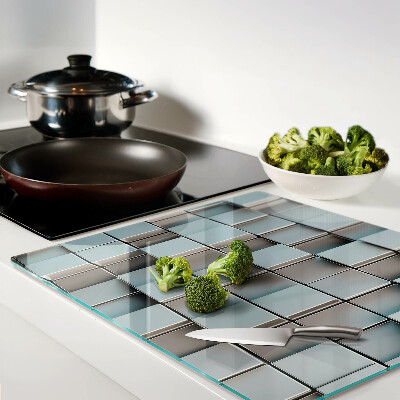 Tagliere in vetro temperato Piastrelle geometriche nei toni del blu