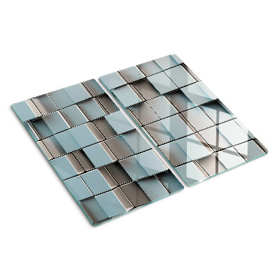 Tagliere in vetro temperato Piastrelle geometriche nei toni del blu