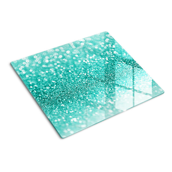 Tagliere in vetro Glitter turchese scintillante