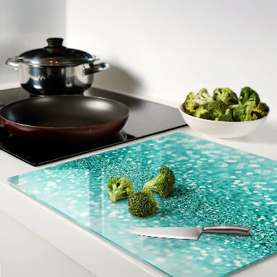 Tagliere in vetro Glitter turchese scintillante