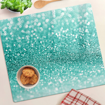 Tagliere in vetro Glitter turchese scintillante
