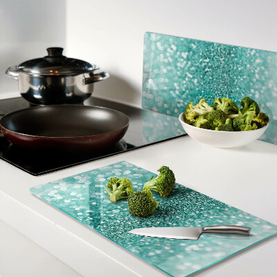 Tagliere in vetro Glitter turchese scintillante