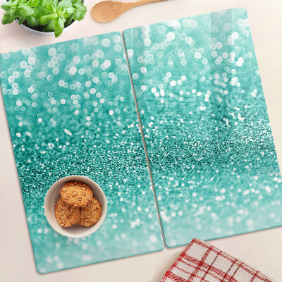 Tagliere in vetro Glitter turchese scintillante