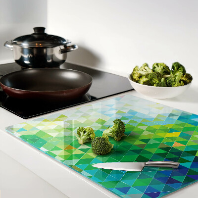 Tagliere in vetro temperato Geometria dei triangoli colorati