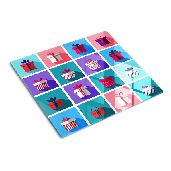 Tagliere in vetro Motivi regalo in diversi colori