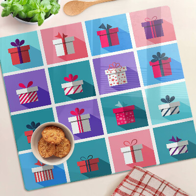 Tagliere in vetro Motivi regalo in diversi colori