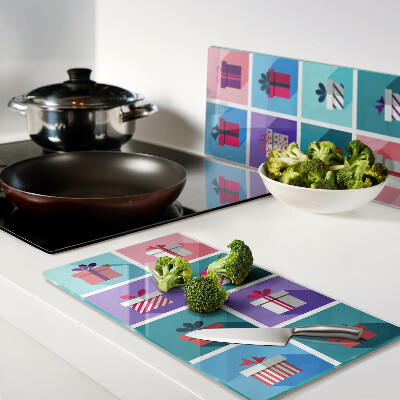 Tagliere in vetro Motivi regalo in diversi colori
