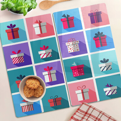 Tagliere in vetro Motivi regalo in diversi colori