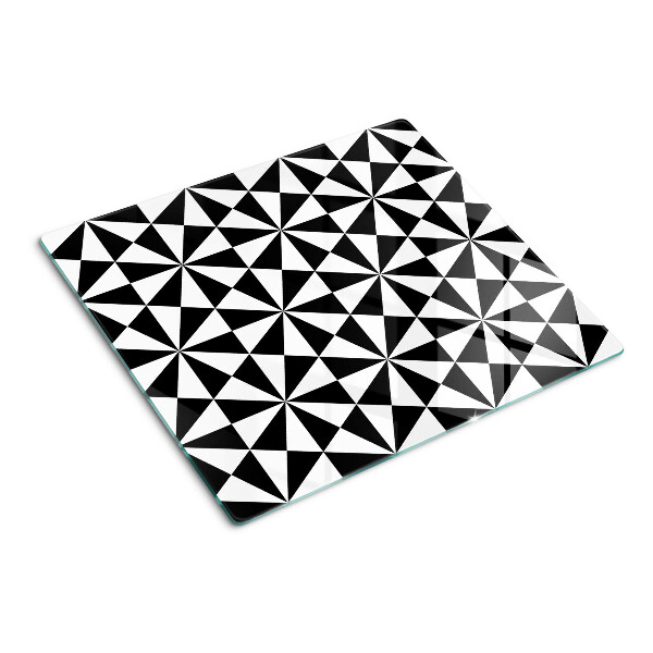 Tagliere in vetro temperato Triangoli geometrici in bianco e nero
