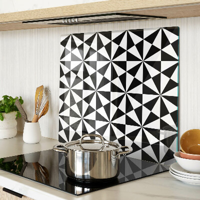Tagliere in vetro temperato Triangoli geometrici in bianco e nero