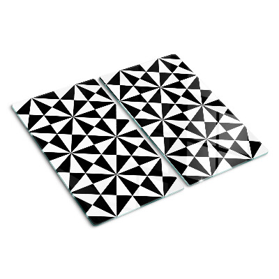 Tagliere in vetro temperato Triangoli geometrici in bianco e nero