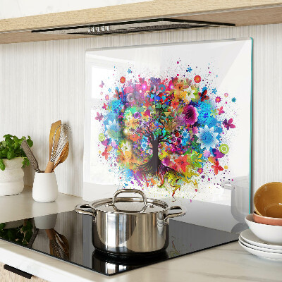 Tagliere in vetro Albero della vita colorato