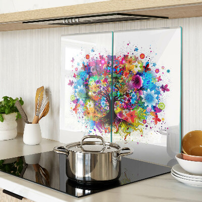 Tagliere in vetro Albero della vita colorato