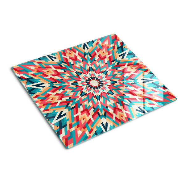 Tagliere in vetro Mandala multicolore