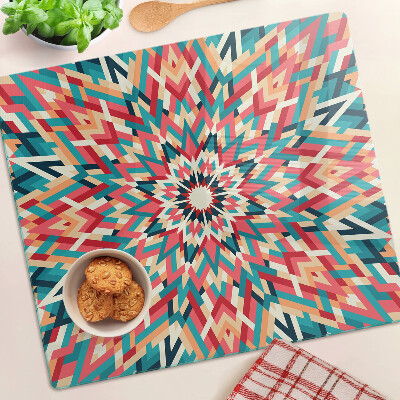 Tagliere in vetro Mandala multicolore