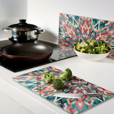 Tagliere in vetro Mandala multicolore