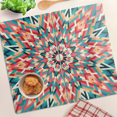 Tagliere in vetro Mandala multicolore