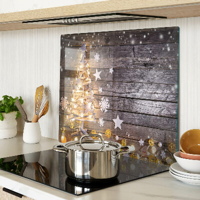 Tagliere in vetro Albero di Natale con decorazioni