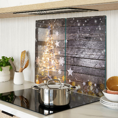 Tagliere in vetro Albero di Natale con decorazioni
