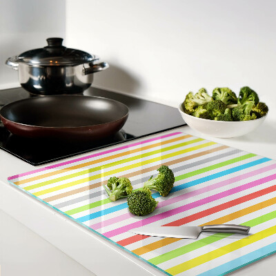 Tagliere in vetro temperato Strisce color arcobaleno