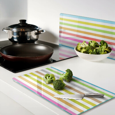 Tagliere in vetro temperato Strisce color arcobaleno