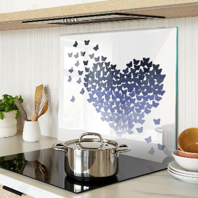 Tagliere in vetro temperato Motivo a cuore con farfalle