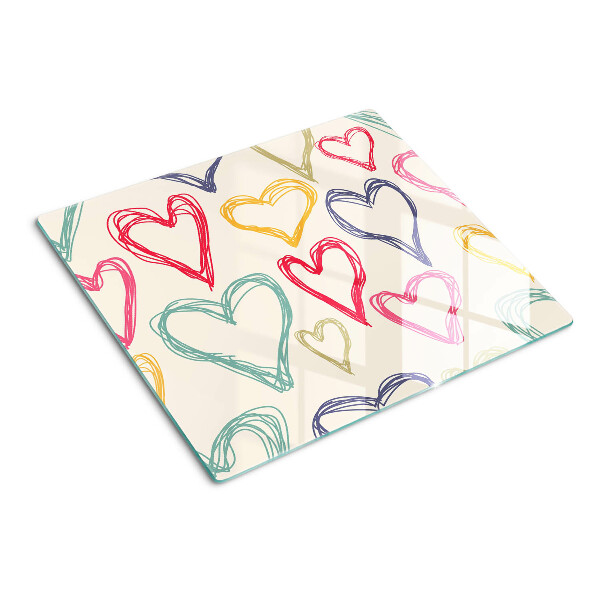 Tagliere in vetro Cuore in diversi colori