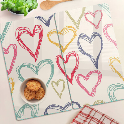 Tagliere in vetro Cuore in diversi colori