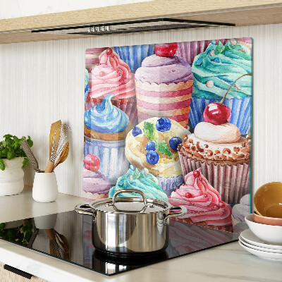 Tagliere in vetro Cupcake e pasticcini colorati
