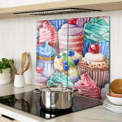 Tagliere in vetro Cupcake e pasticcini colorati