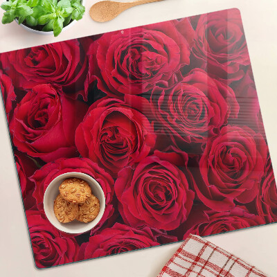 Tagliere in vetro temperato Rose rosse