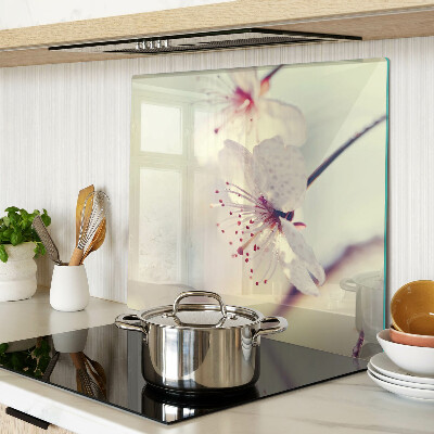 Tagliere in vetro temperato Fiori su sfondo geometrico