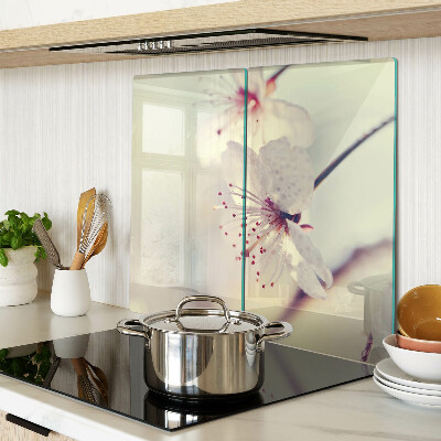 Tagliere in vetro temperato Fiori su sfondo geometrico
