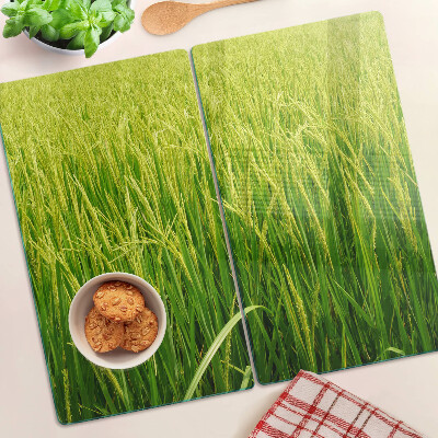 Tagliere in vetro Campo di erba verde