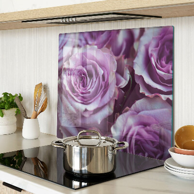 Tagliere in vetro temperato Rose nei toni del viola