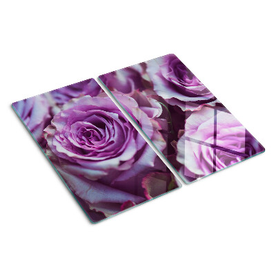 Tagliere in vetro temperato Rose nei toni del viola