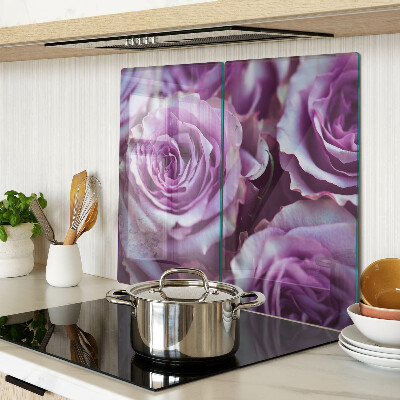 Tagliere in vetro temperato Rose nei toni del viola
