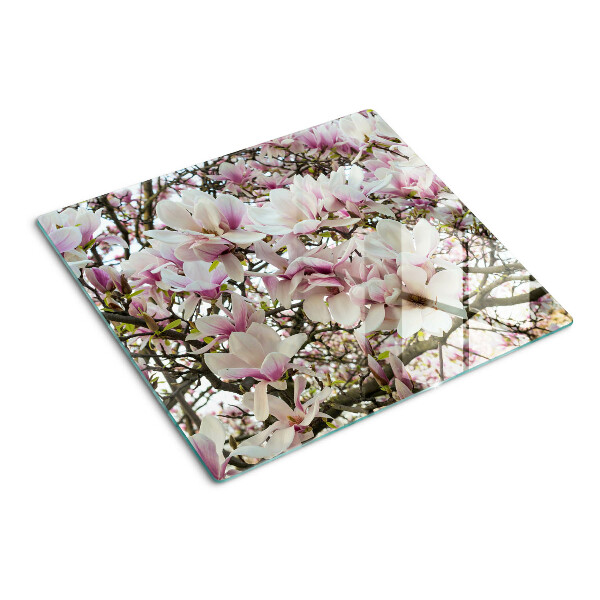 Tagliere in vetro temperato Fiori di magnolia