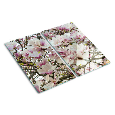 Tagliere in vetro temperato Fiori di magnolia