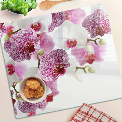 Tagliere in vetro Orchidee davanti alla finestra