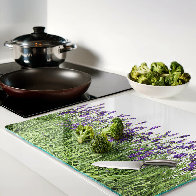 Tagliere in vetro temperato Campo di lavanda al sole