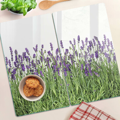 Tagliere in vetro temperato Campo di lavanda al sole