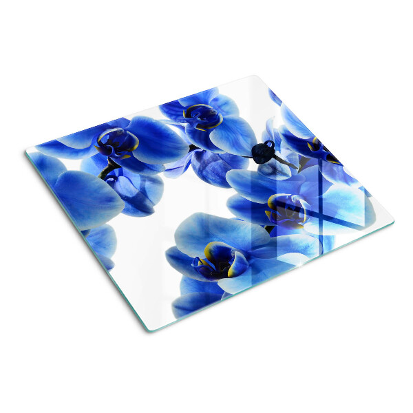 Tagliere in vetro orchidee blu